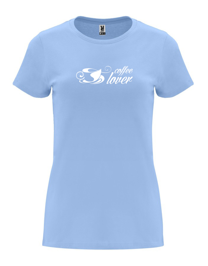 Dámské tričko s potiskem Coffee lover nebesky modrá