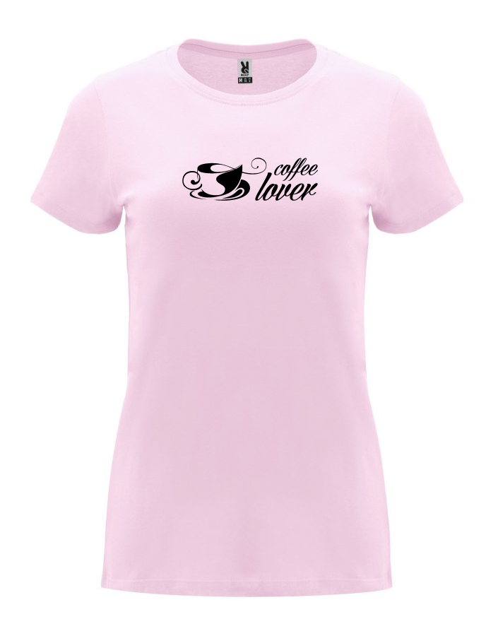 Dámské tričko s potiskem Coffee lover světle růžová