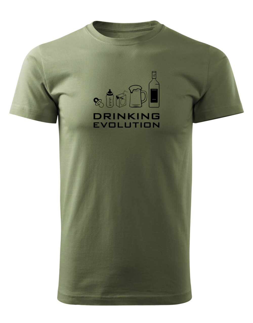 Pánské tričko s potiskem Drinking evolution vlašský ořech