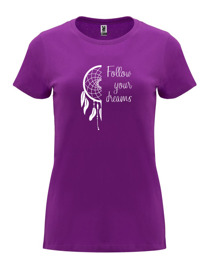 Dámské tričko Follow your dreams purpurová