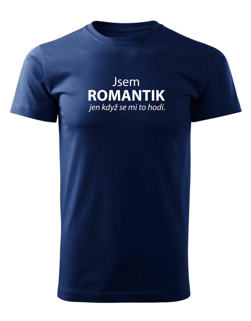 Pánské tričko s potiskem Jsem romantik námořnická modrá