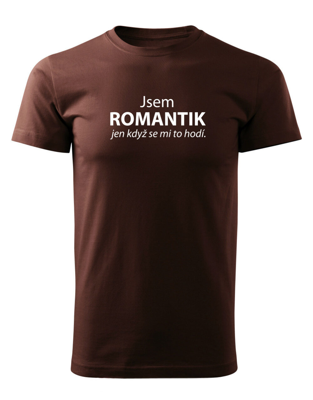 Pánské tričko s potiskem Jsem romantik čokoládová