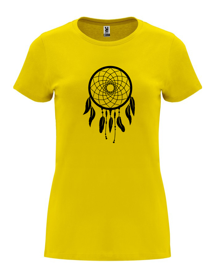 Dámské tričko s potiskem Lapač snů žlutá