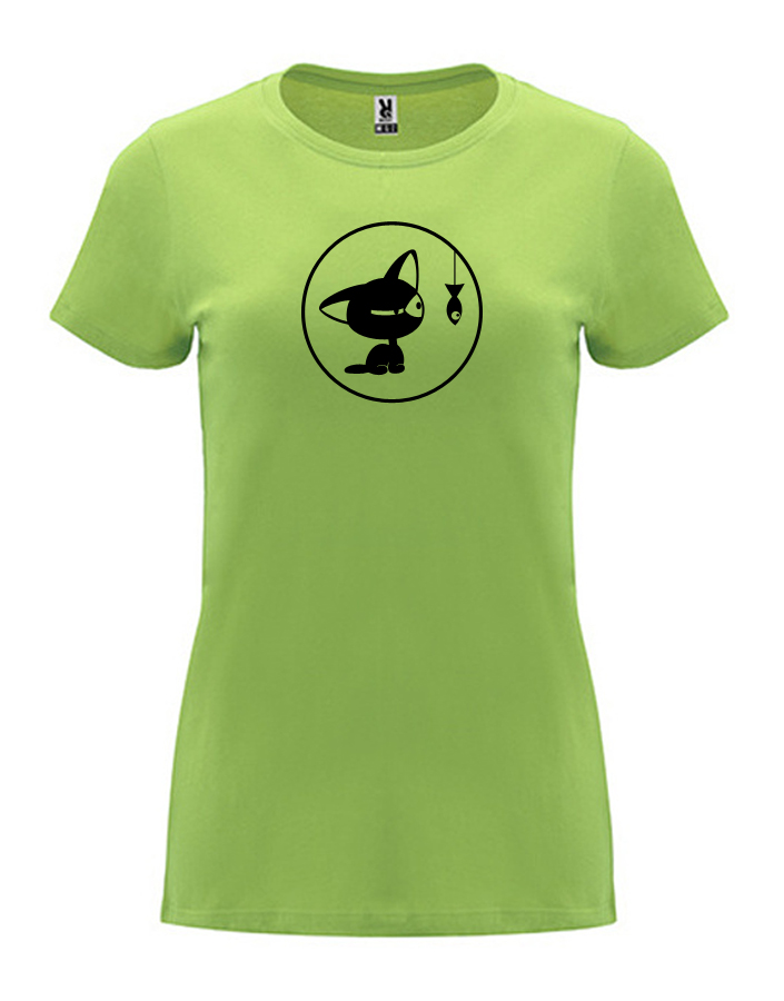Dámské tričko s potiskem Nasraná kočka světle zelená