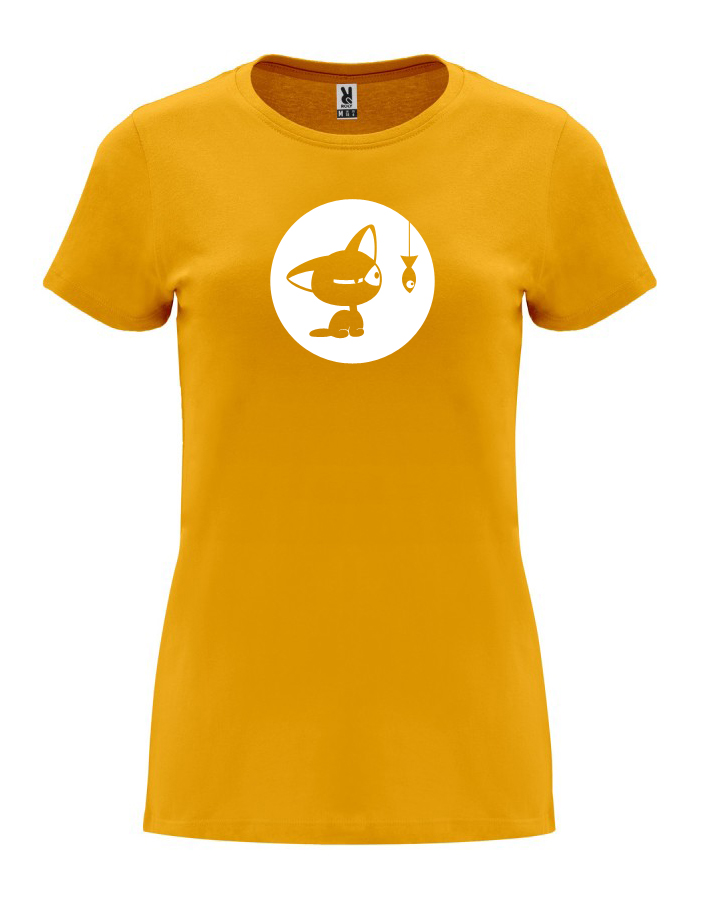 Dámské tričko s potiskem Nasraná kočka oražnová
