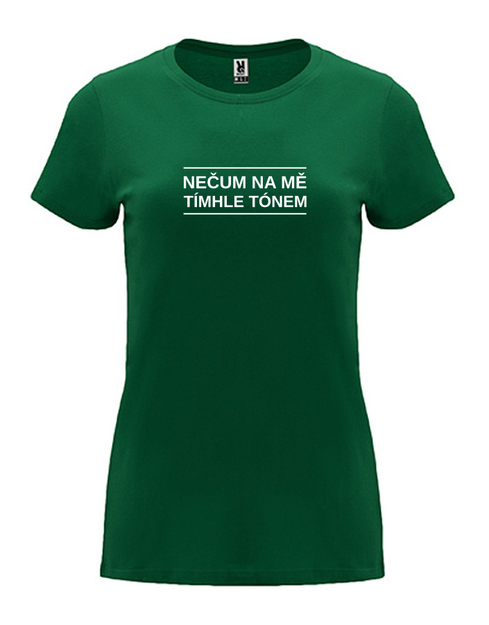 Dámské tričko s potiskem Nečum lahvově zelená