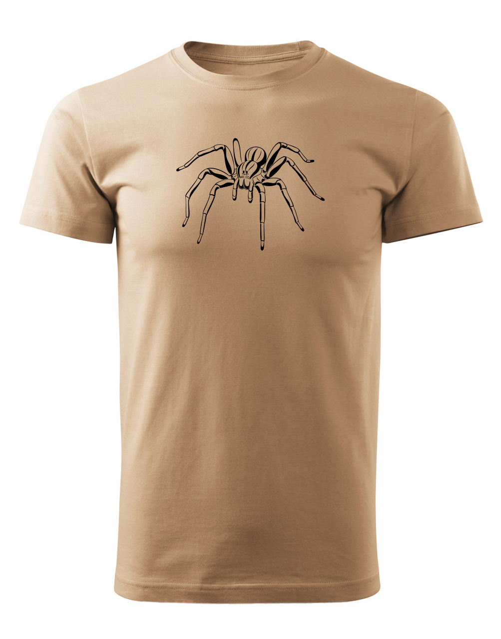Pánské tričko s potiskem Pavouk písková
