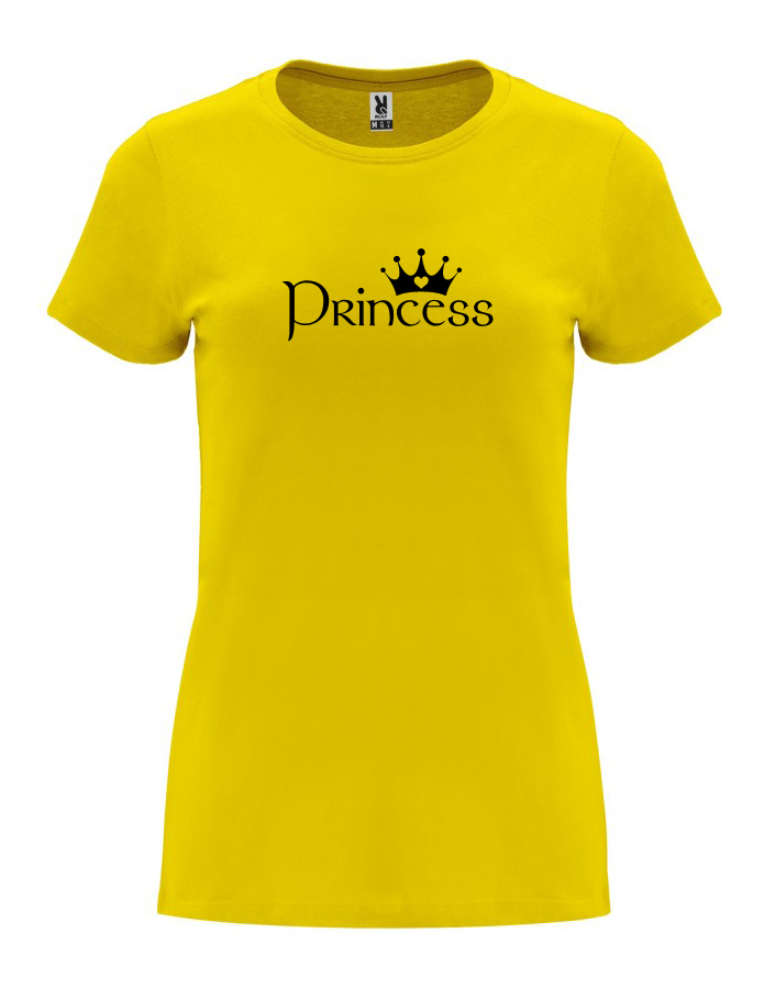 Dámské tričko s potiskem Princess žlutá