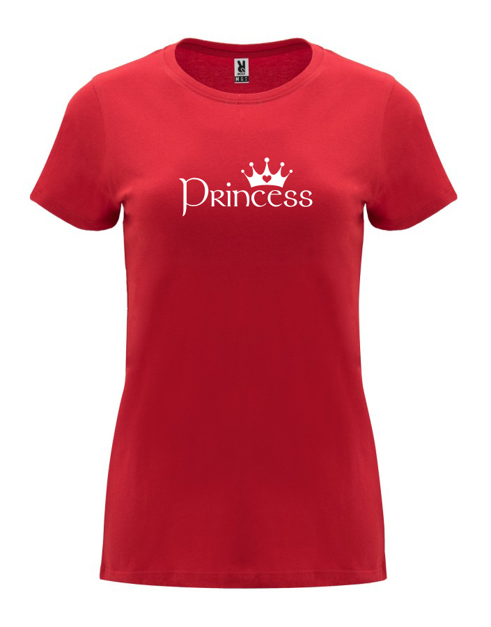 Dámské tričko s potiskem Princess červená