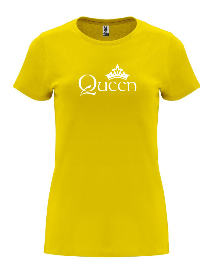Dámské tričko s potiskem Queen žlutá