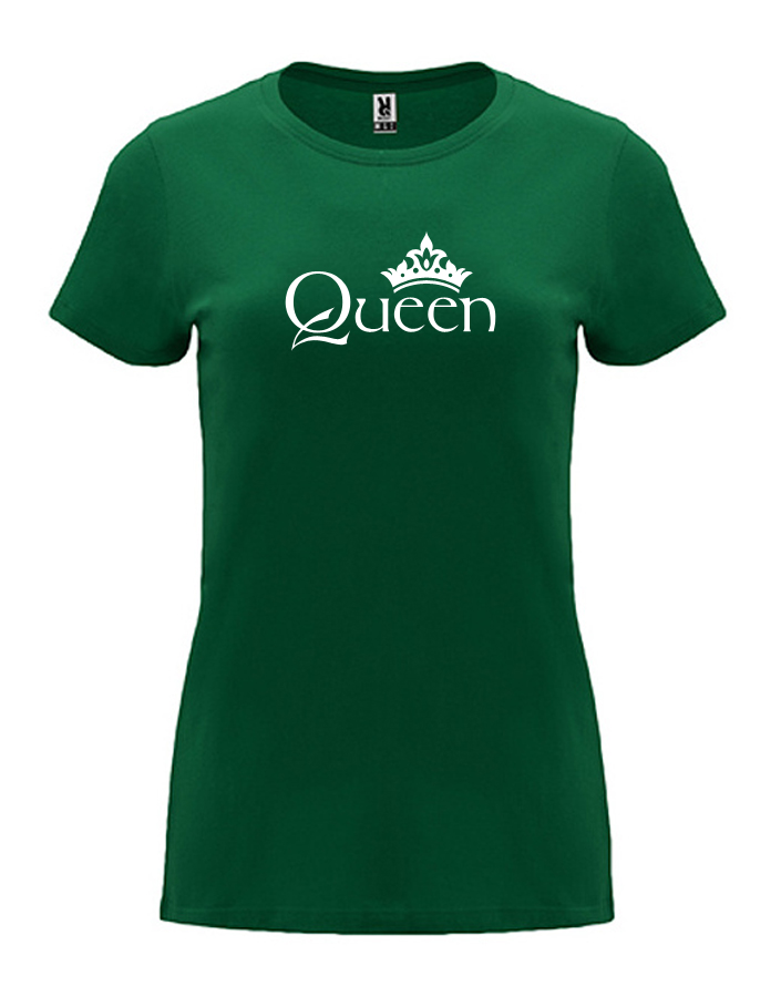 Dámské tričko s potiskem Queen lahvově zelená