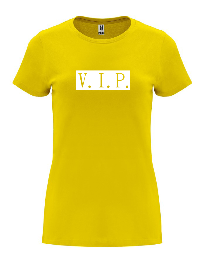 Dámské tričko s potiskem VIP žlutá