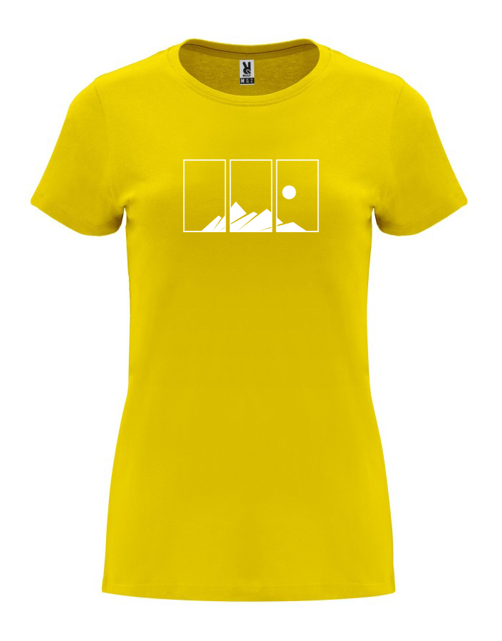 Dámské tričko s potiskem Hory žlutá