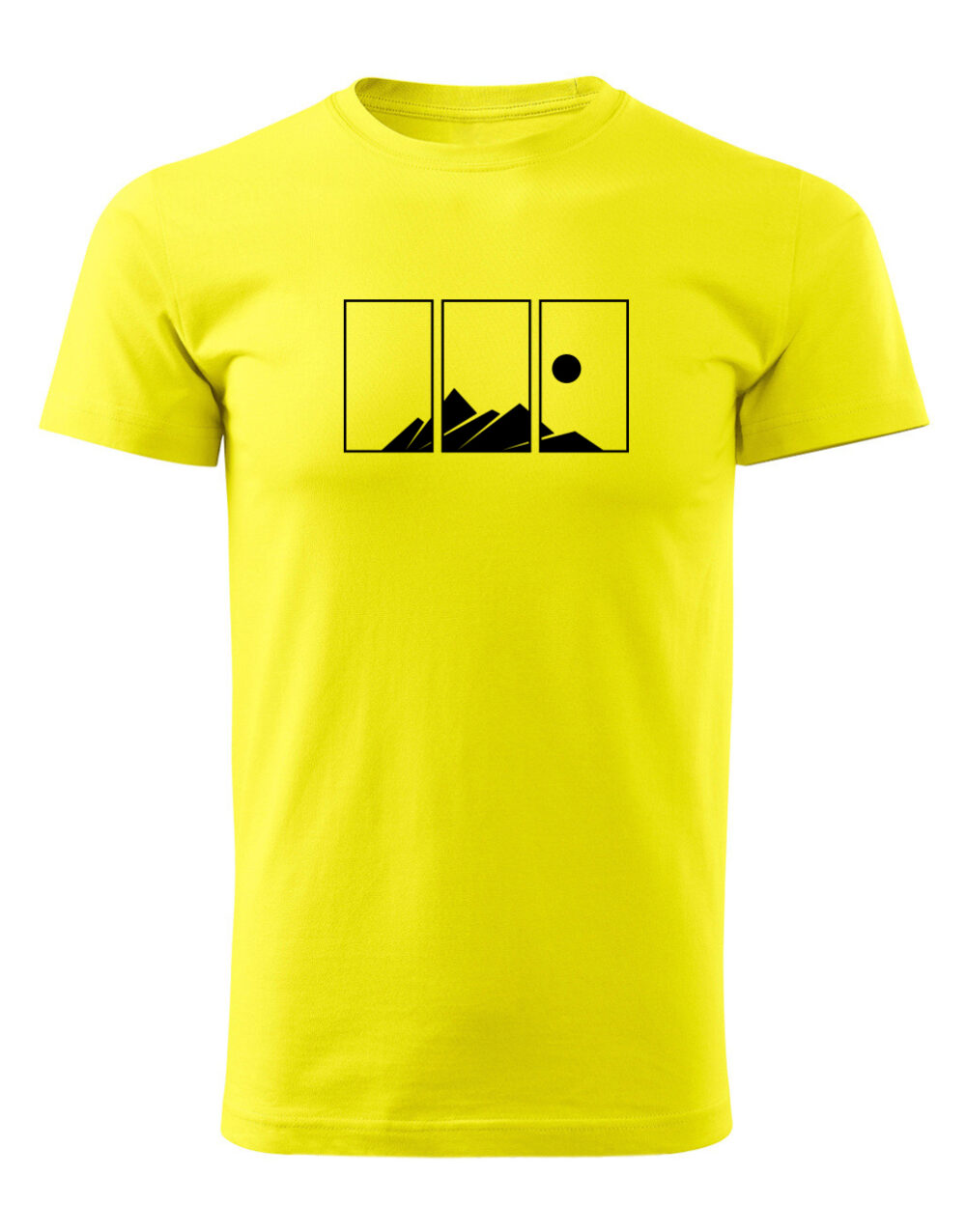 Pánské tričko s potiskem Hory žlutá