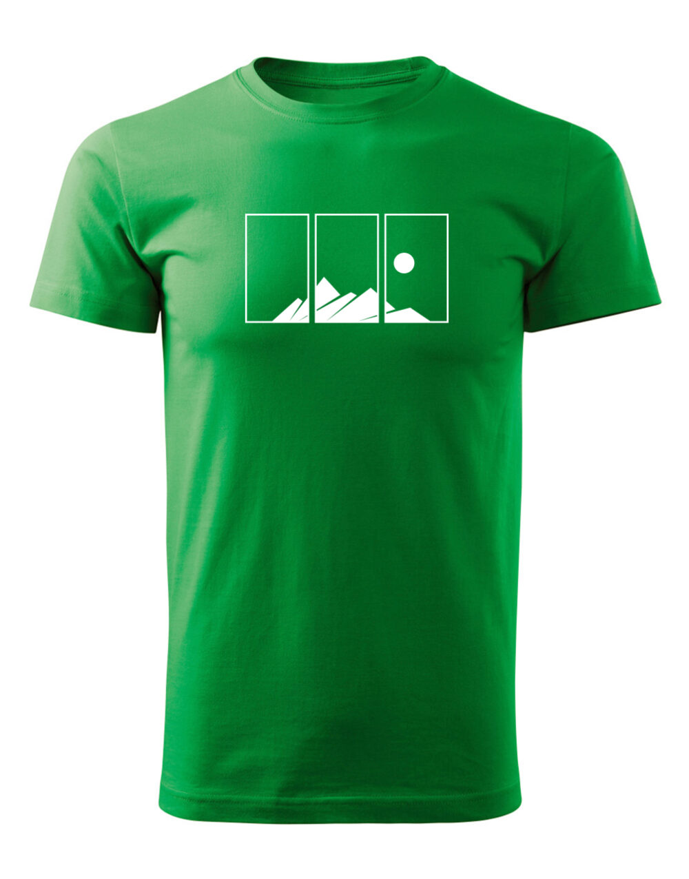 Pánské tričko s potiskem Hory světle zelená