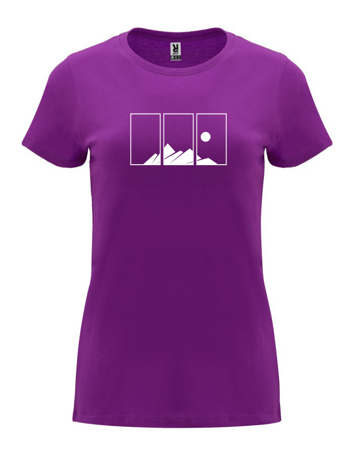 Dámské tričko s potiskem Hory purpurová