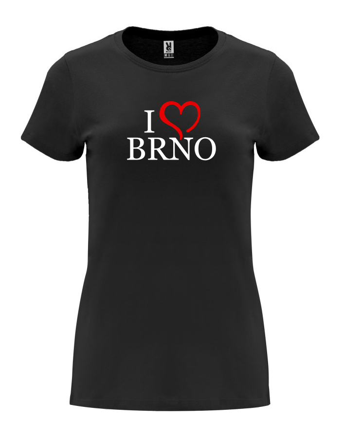 Dámské tričko s potiskem I love Brno černá