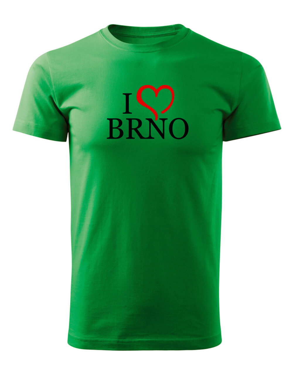 Pánské tričko s potiskem I love Brno světle zelená