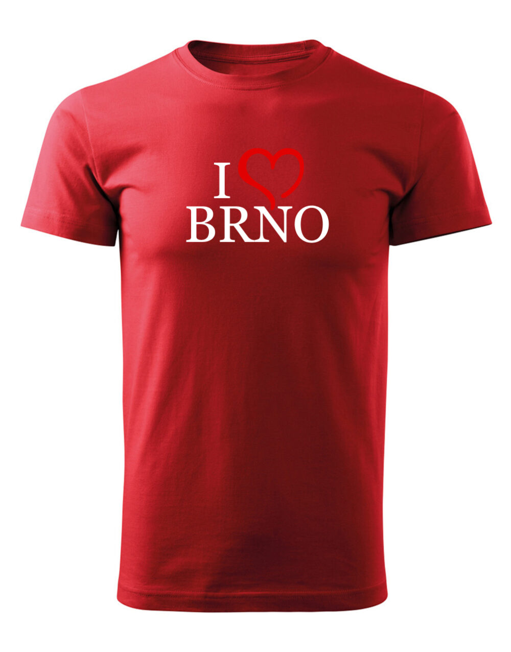 Pánské tričko s potiskem I love Brno červená