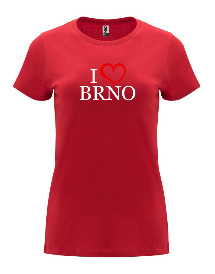 Dámské tričko s potiskem I love Brno červená