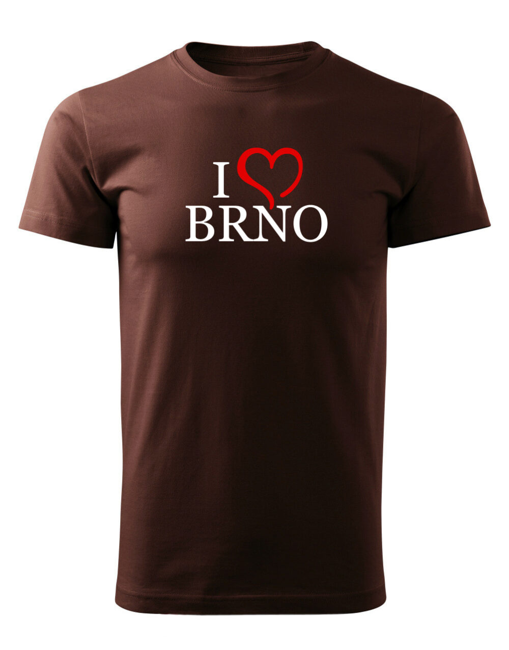 Pánské tričko s potiskem I love Brno čokoládová
