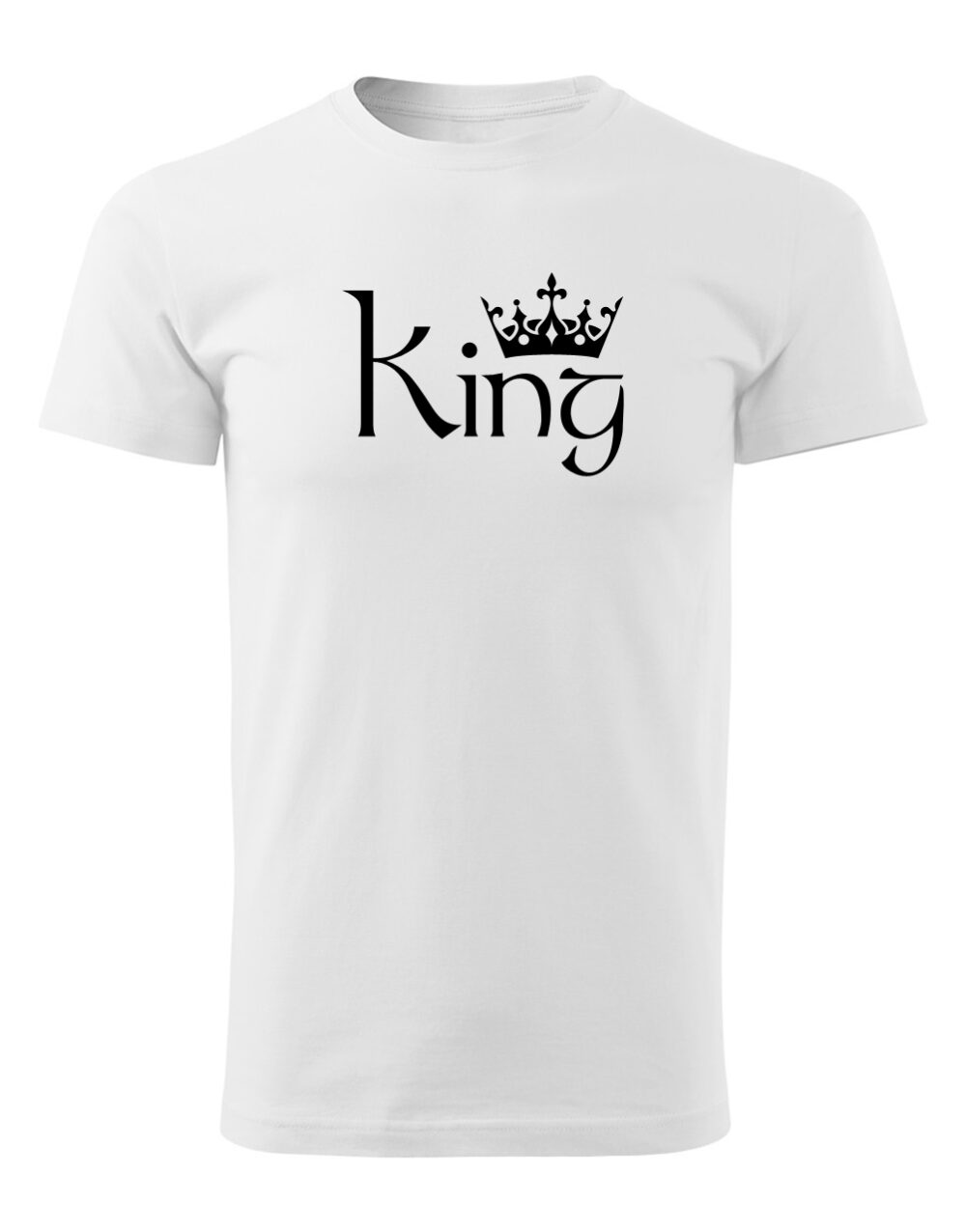 Pásnké tričko s potiskem King bílá