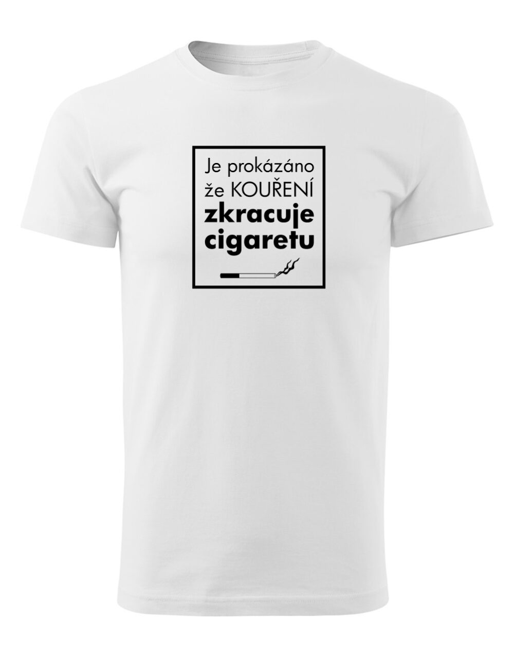 Pánské tričko s potiskem Kouření zkracuje cigaretu bílá