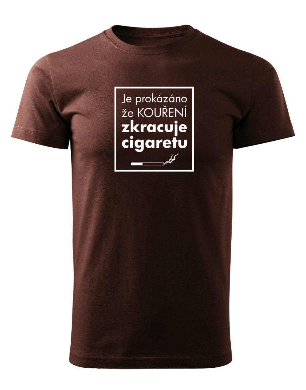 Pánské tričko s potiskem Kouření zkracuje cigaretu čokoládová