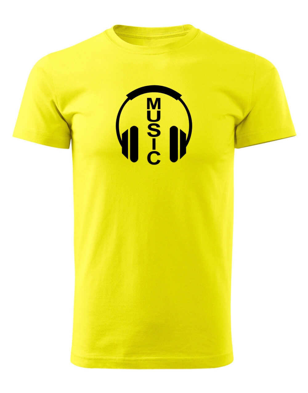 Pánské tričko s potiskem Music žlutá