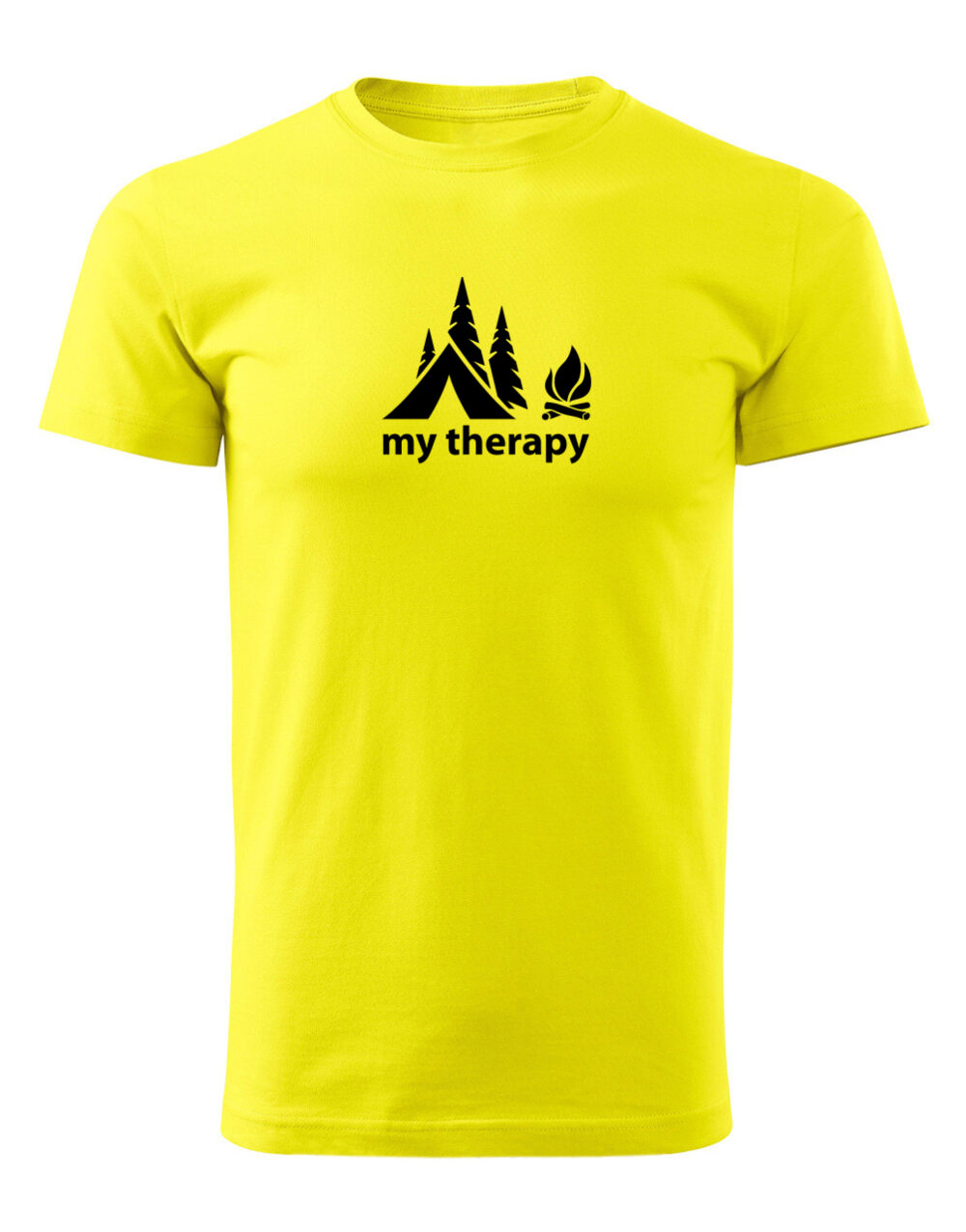 Pánské tričko s potiskem My therapy žlutá