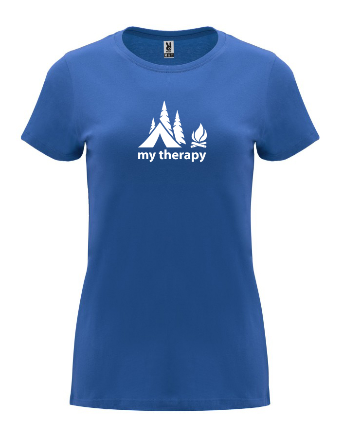Dámské tričko s potiskem My therapy královská modrá