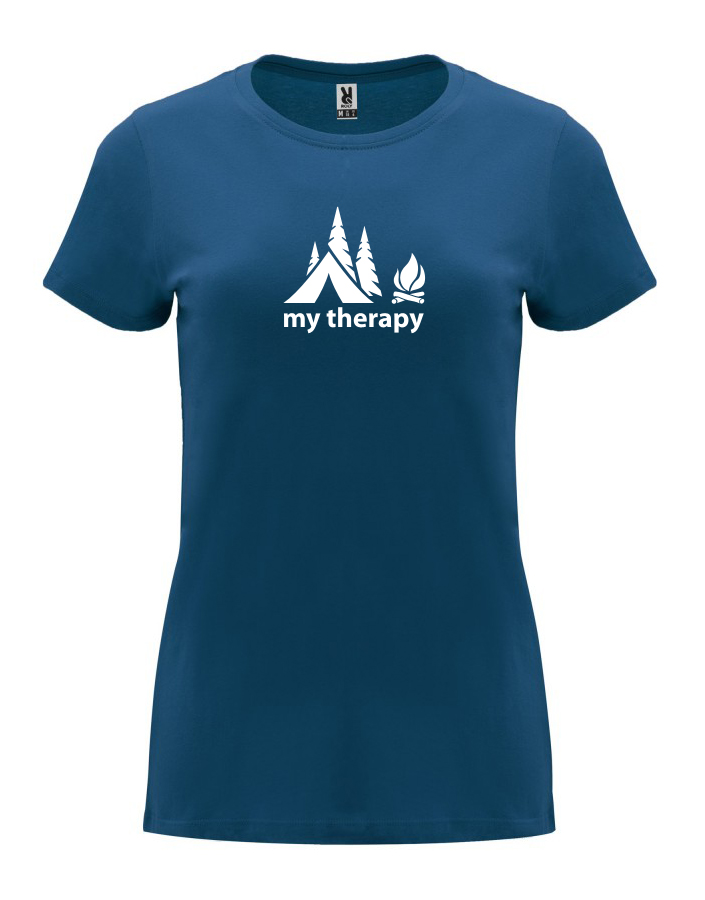 Dámské tričko s potiskem My therapy námořnická modrá