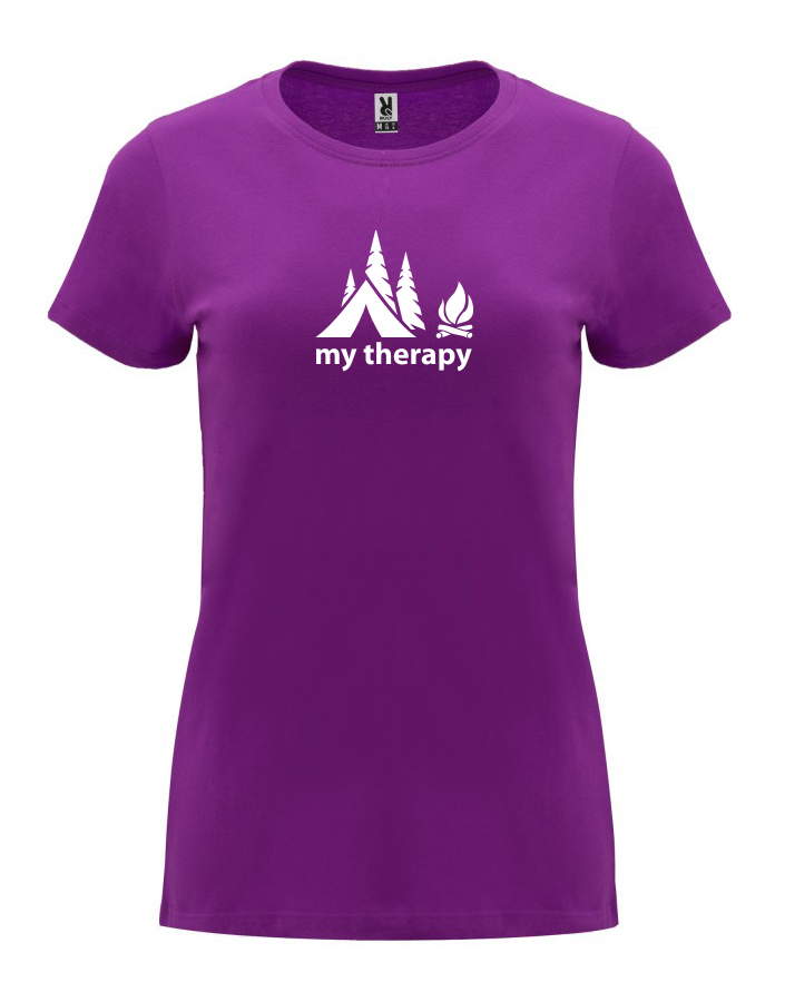 Dámské tričko s potiskem My therapy purpurová