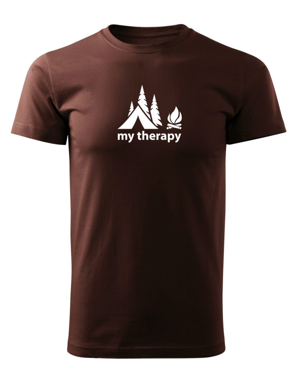 Pánské tričko s potiskem My therapy čokoládová