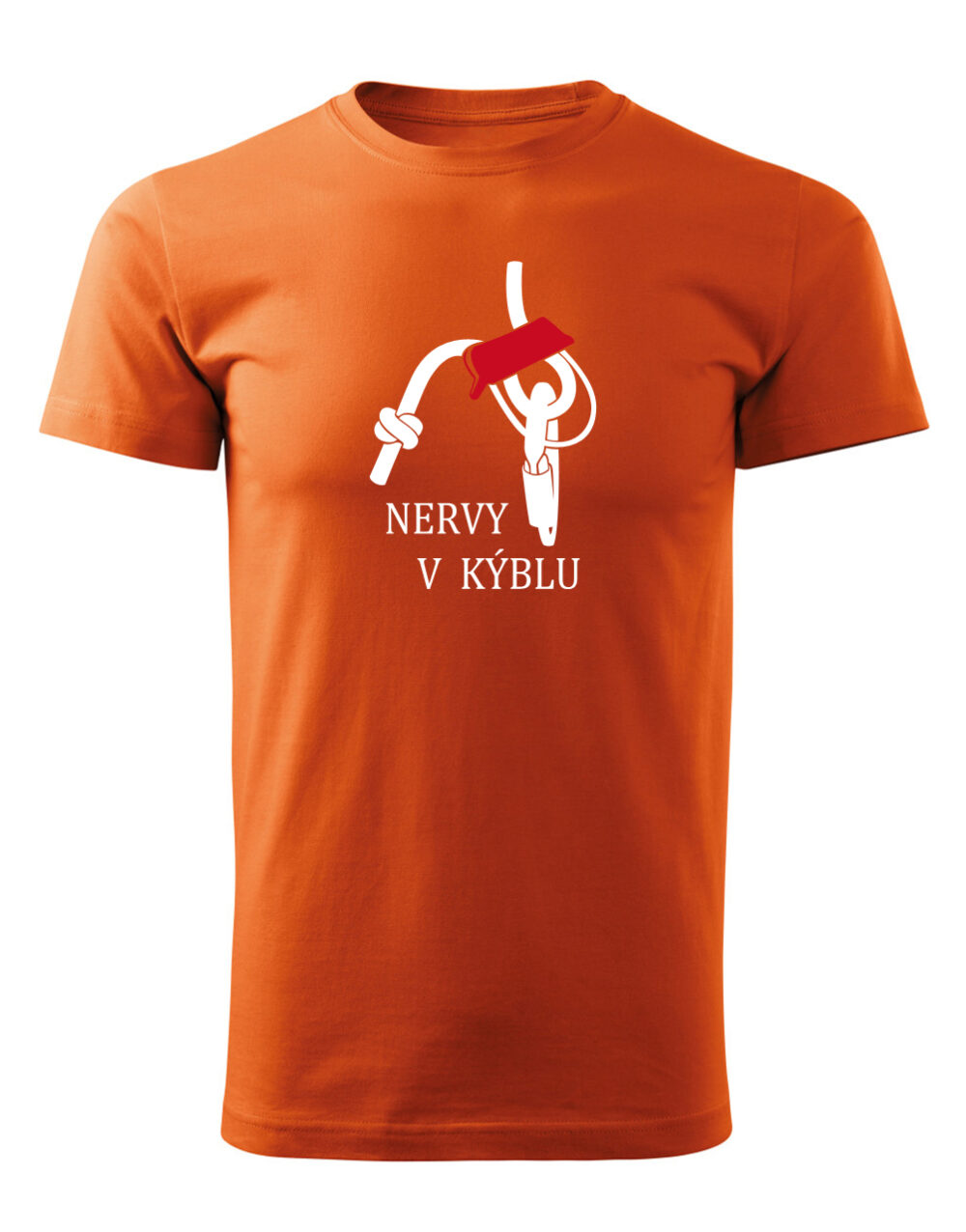 Pánské tričko s potiskem Nervy v kýblu oranžová