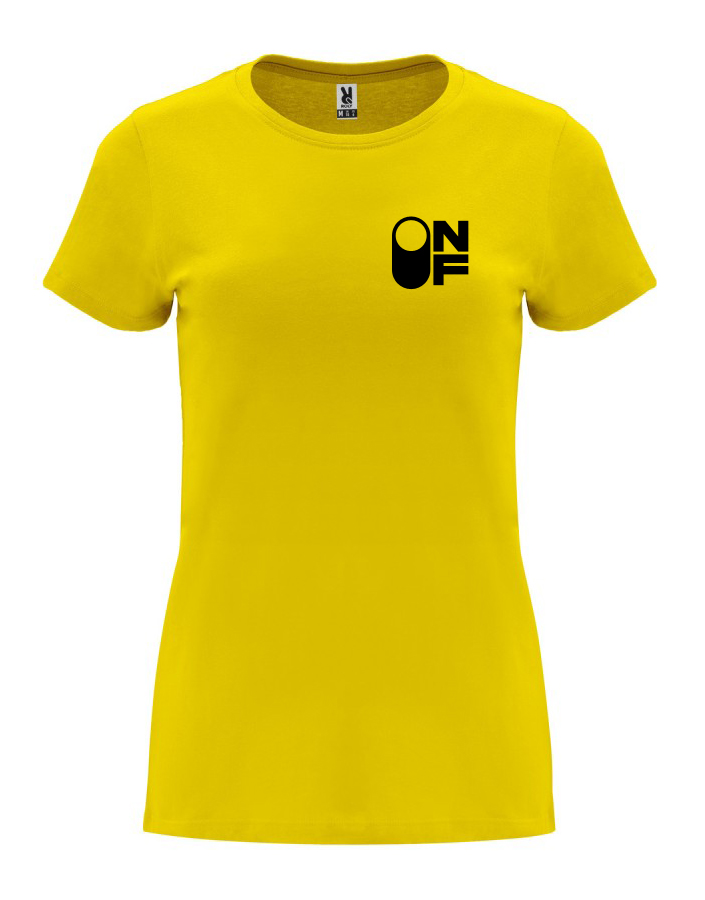 Dámské tričko s potiskem ON-OF žlutá
