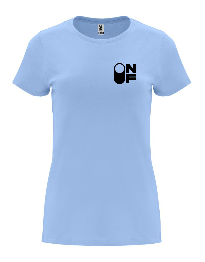Dámské tričko s potiskem ON-OF nebesky modrá