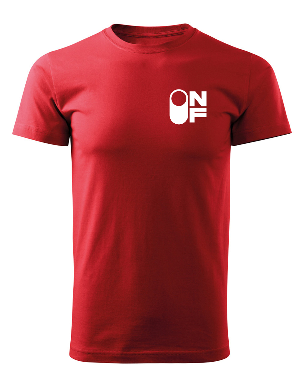 Pánské tričko s potiskem ON-OF červená