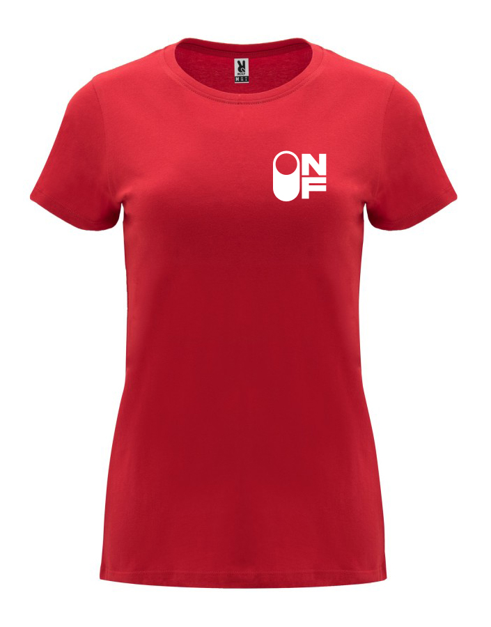 Dámské tričko s potiskem ON-OF červenáová