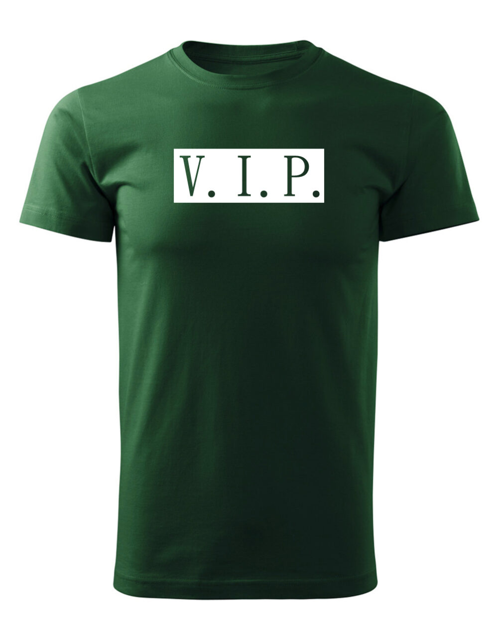 Pánské tričko s potiskem V.I.P. lahvově zelená