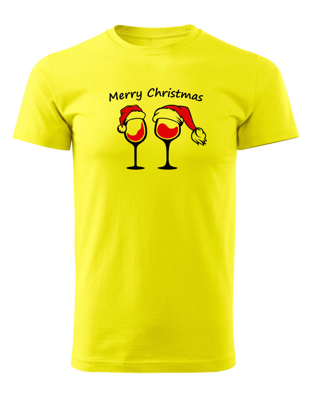 Pánské tričko s potiskem Vánoční skleničky žlutá
