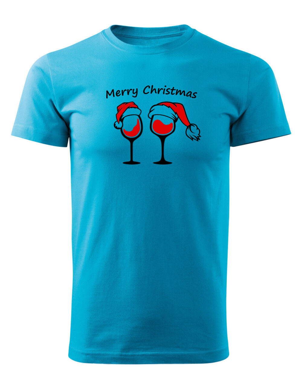 Pánské tričko s potiskem Vánoční skleničky tyrkysová