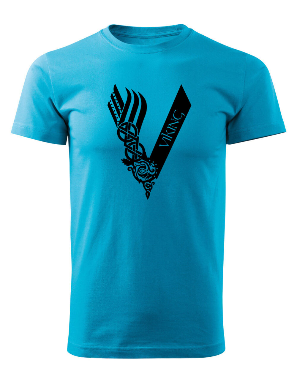 Pánské tričko s potiskem Viking tyrkysová