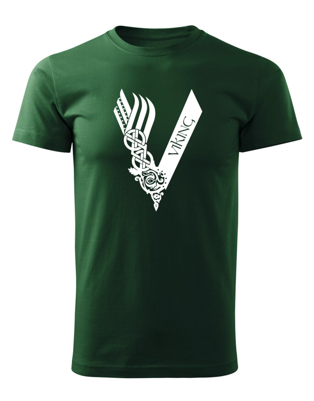 Pánské tričko s potiskem Viking lahvově zelená