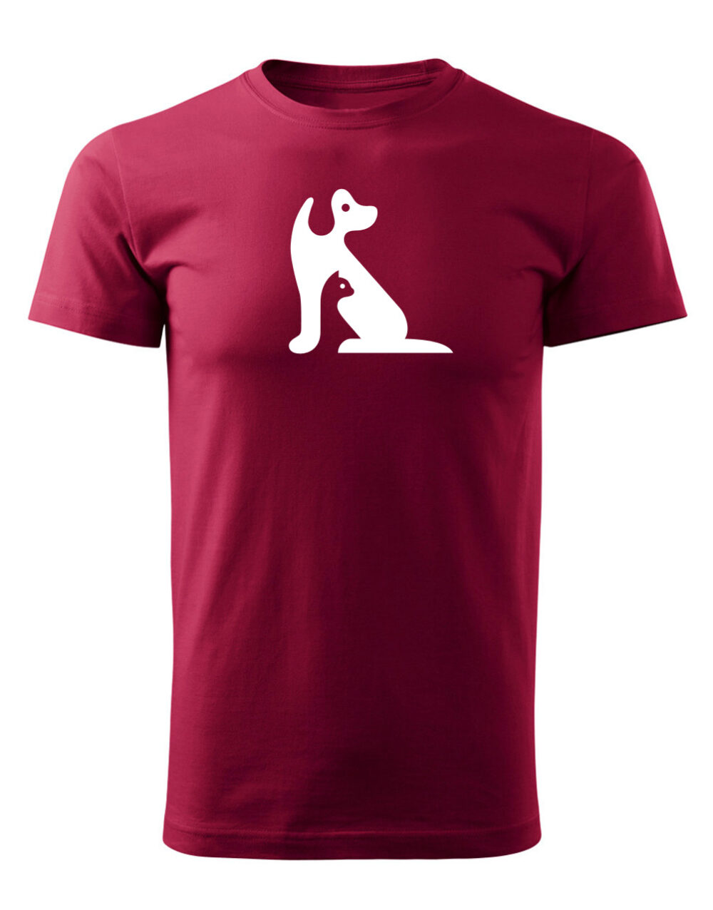 Pánské tričko s potiskem Kočka a pes granátová