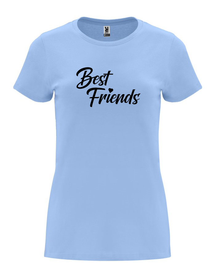 Dámské tričko s potiskem Best Friends nebesky modrá