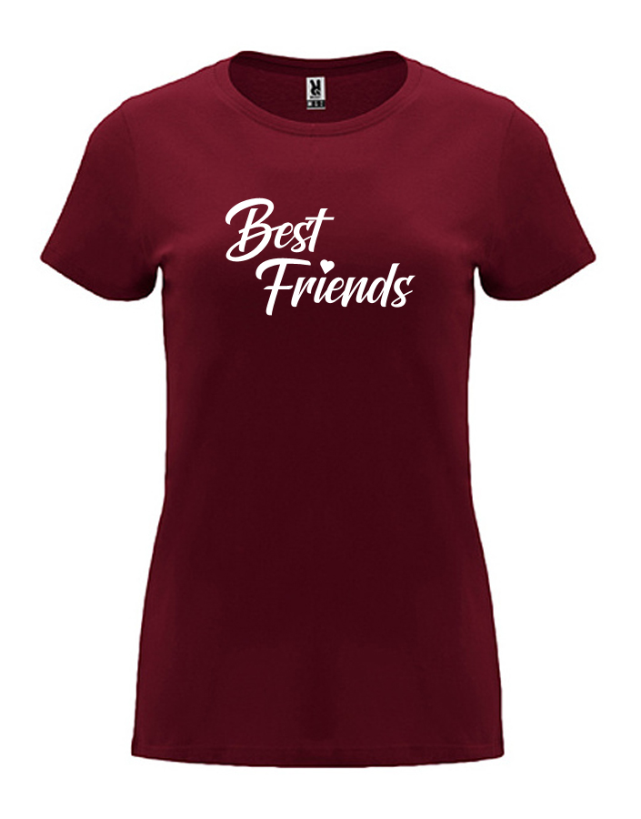 Dámské tričko s potiskem Best Friends granátová