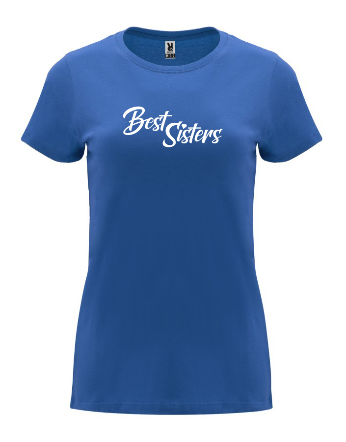 Dámské tričko s potiskem Best Sisters královská modrá