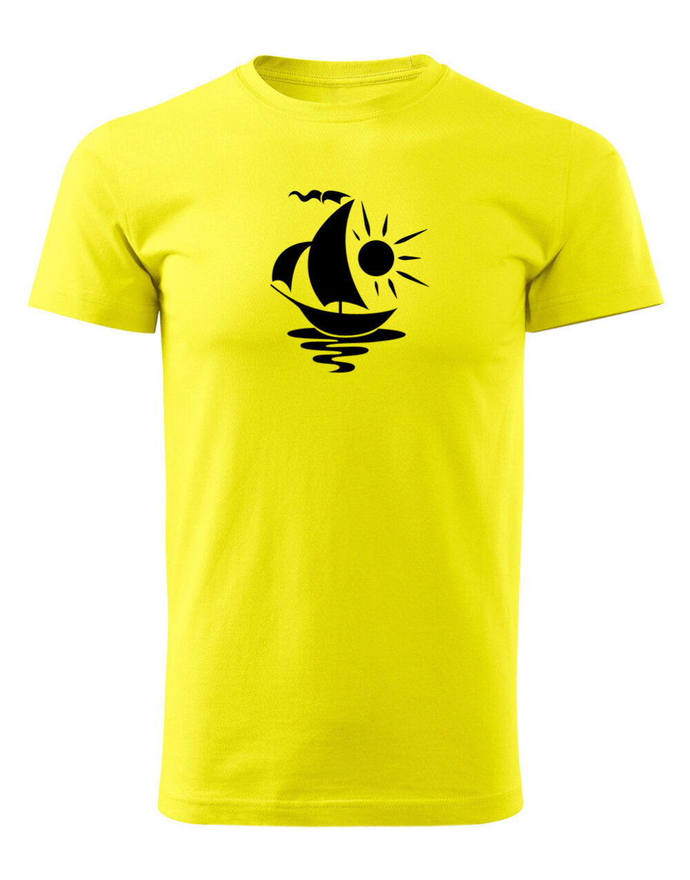 Pánské tričko s potiskem Loďka žlutá