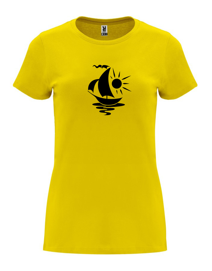 Dámské tričko s potiskem Loďka žlutá